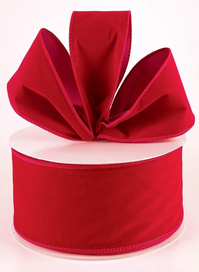 OLYPHAN Red Velvet Ribbon Wired 2.5 Inch Wide X 30 Yards Long Wire Edge Trim Christmas Tree Ribbons for Gift Wrapping Indoor Outdoor Bows Xmas Trees Decoration Trimmings Gifts Wreaths Home Decor Tree Topper - Image 2